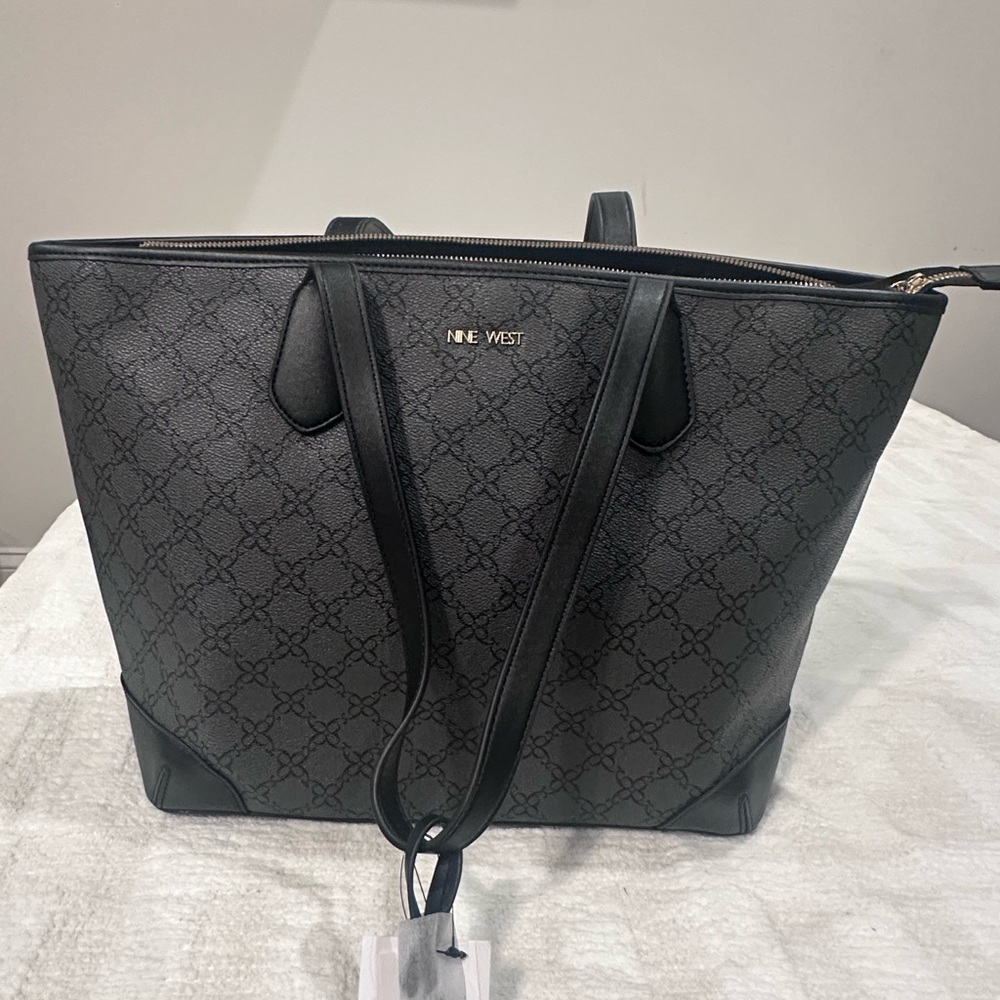 Nine West Black Patterned Tote